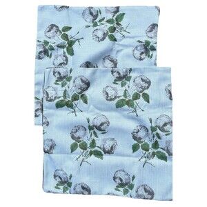 New Pair  Floral White Roses Cottage Style Zippered Pillow Covers 18x18 Trim